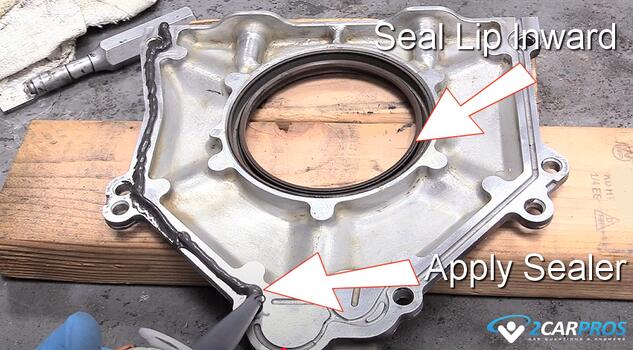 apply sealer rear main seal housing