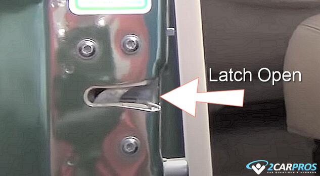 automotive door latch open position