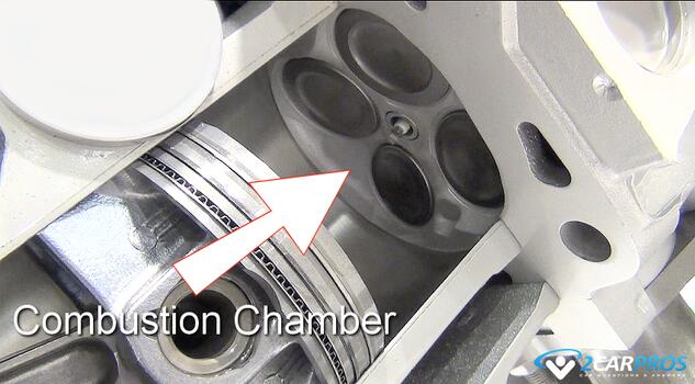 automotive engine cylinder head combustion chamber