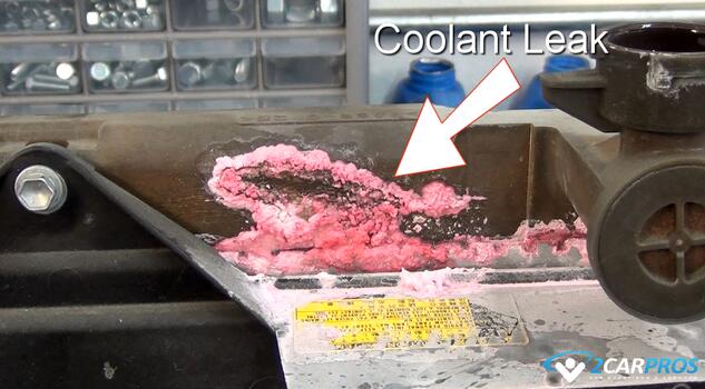 automotive radiator coolant tank leak
