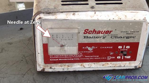 battery charger needle at zero
