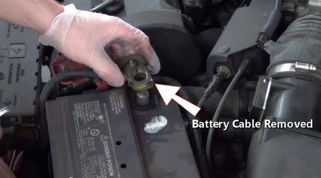 battery cable removed