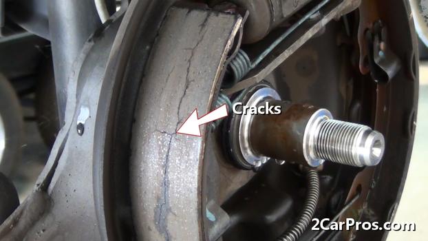 brake shoe cracks