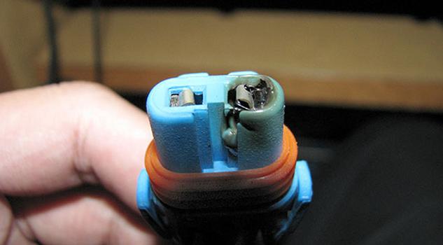 burned headlight connector