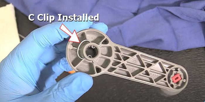 c clip installed on window crank