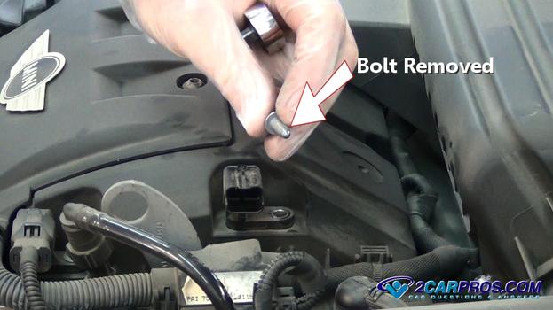 camshaft sensor bolt removed