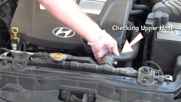 checking upper radiator hose