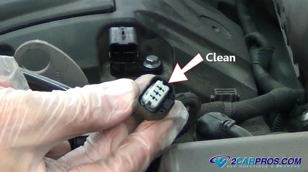 clean camshaft angle sensor connector