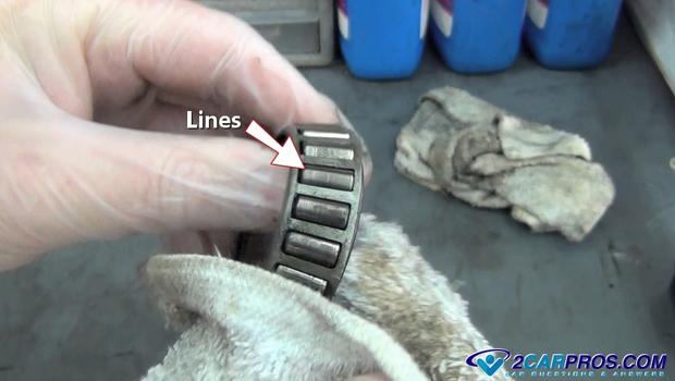 cleaned axle bearing