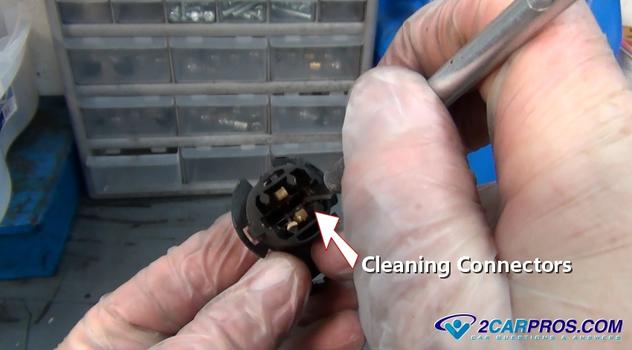 cleaning stop light socket connectors
