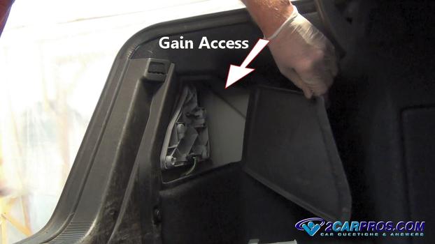 gain access to turn signal bulb