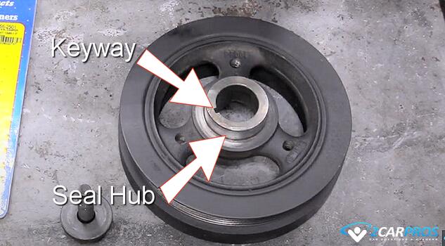 harmonic balancer keyway front main seal hub
