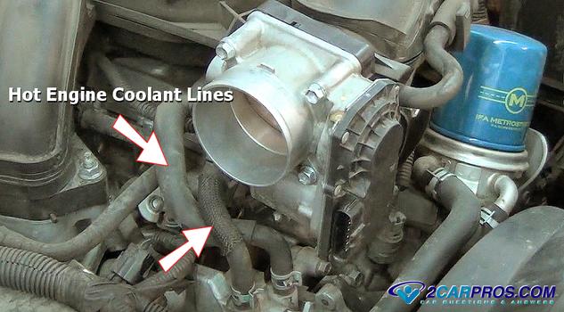 hot coolant lines