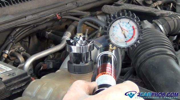 how to pressure test an automtive engine radiator cooling system