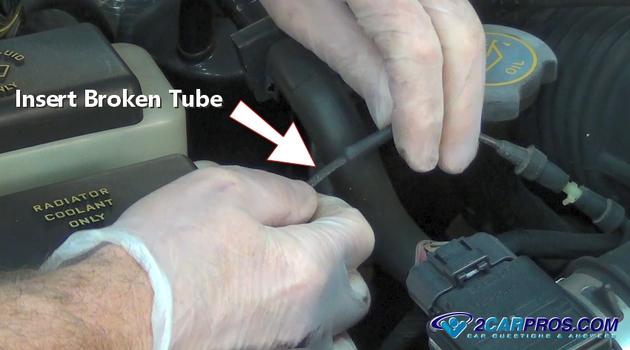 insert broken vacuum tube