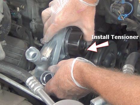 install serpentine belt tensioner