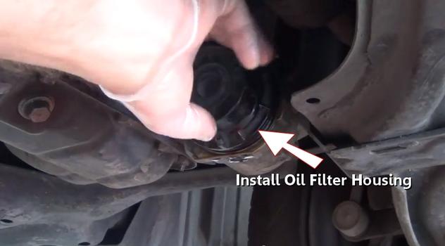 install oil filter housing