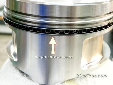 installed piston oil rings