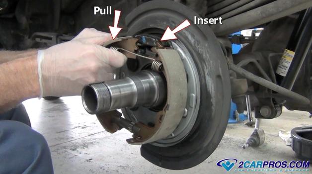 installing parking brake shoes