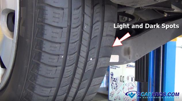 light and dark tire tread