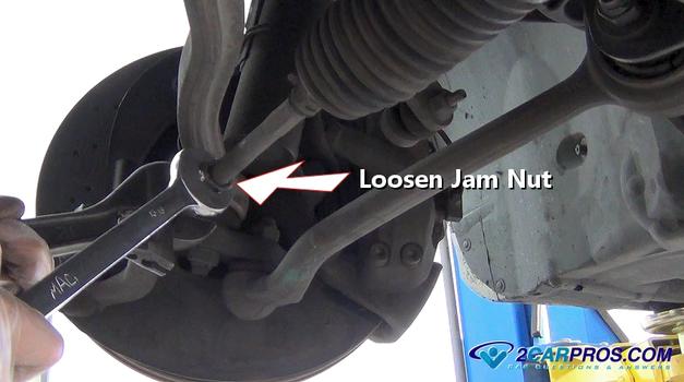 loosen jam nut tie rod