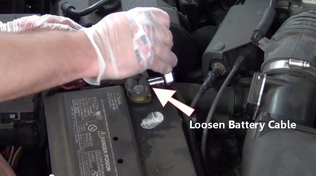 loosen battery cable
