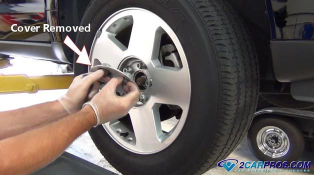 lug nut cover removed