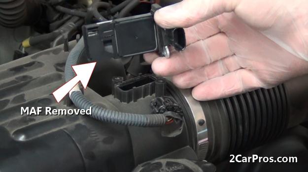 mass air flow sensor removed