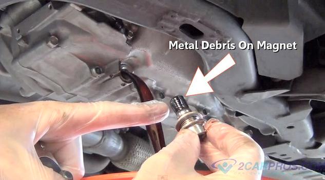 metal debris on drain plug