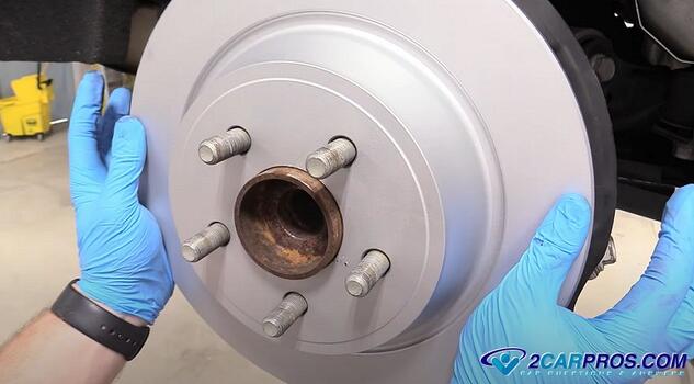 install new rear brake rotor