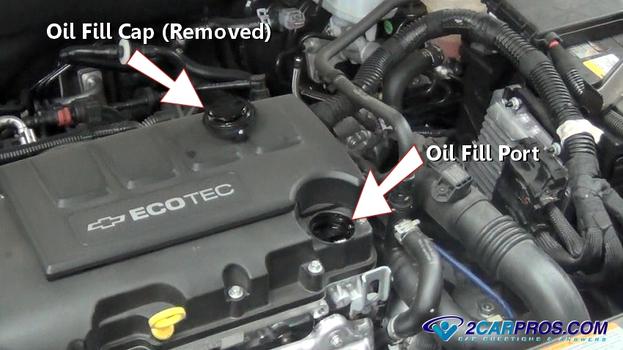 oil fill cap removed