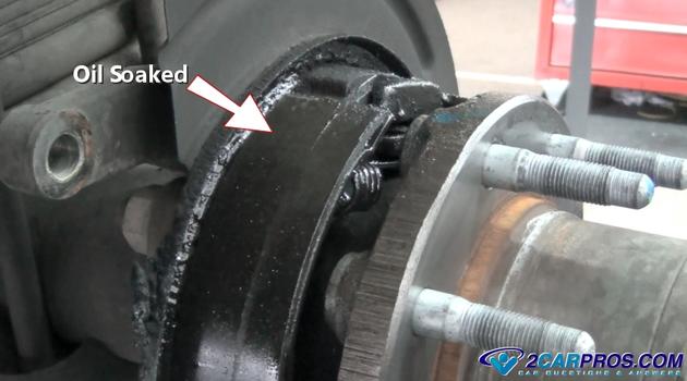 oil soaked parking brake shoes