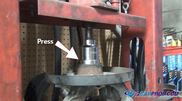 press new rear axle bearing