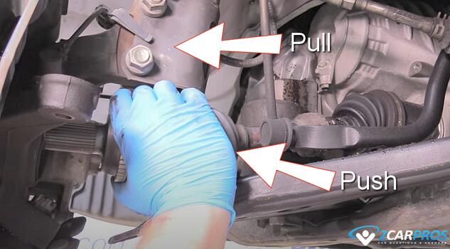 pull cv axle from bearing hub