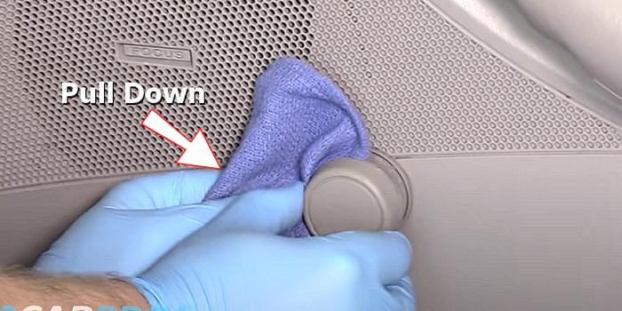 pull down on shop towel