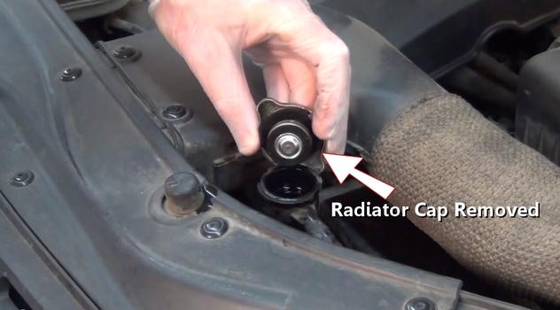 radiator cap removed