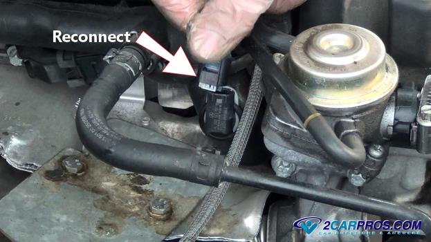 reconnect coolant temperature sensor wiring connector