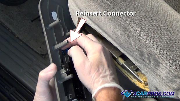 reconnect seat control switch wiring connector