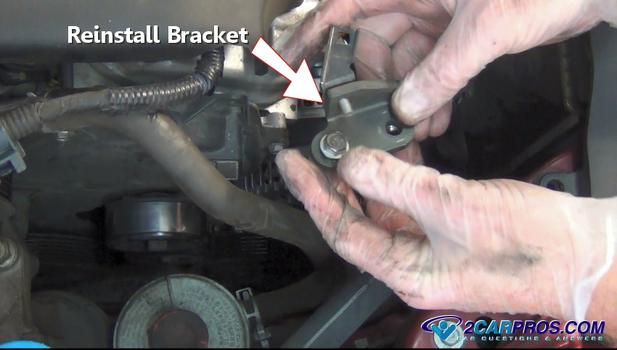 reinstall alternator bracket