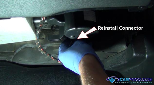 reinstall blower fan motor wiring connector