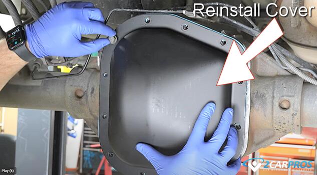 reinstall differential fluid cover