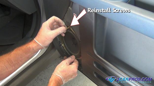 reinstall speaker screws