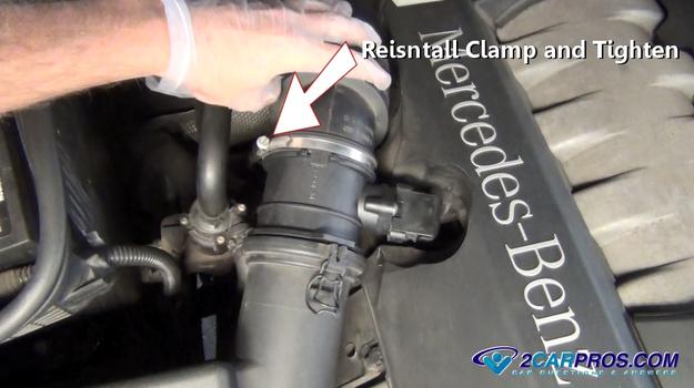 reinstall clamp tighten