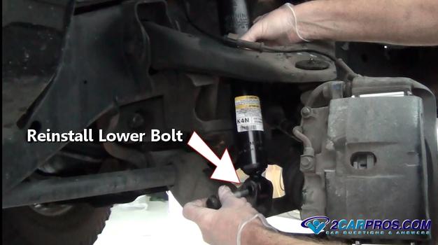 reinstalling lower shock mounting bolt