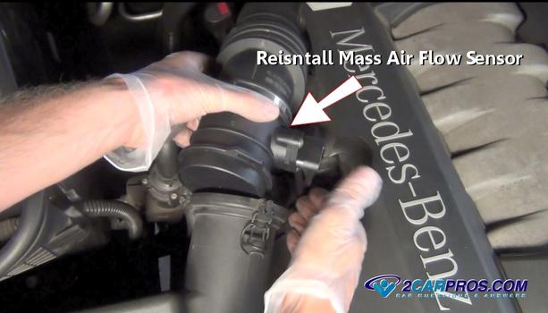 reinstalling mass air flow sensor