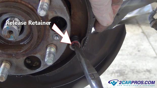 release parking brake shoe retainer