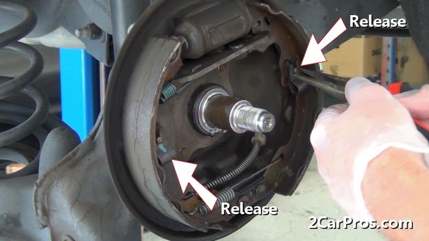release brake shoe hold down