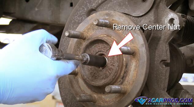remove bearing hub center nut