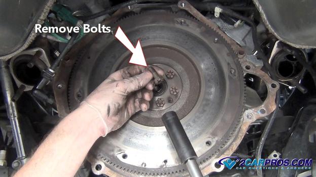 remove flywheel bolts