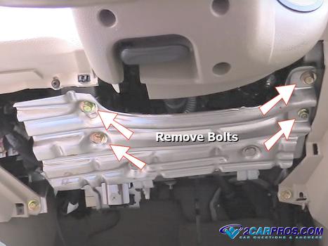 remove lower guard bolts